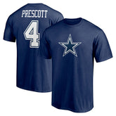 Dak Prescott Dallas Cowboys Player Icon Name & Number T-Shirt Navy