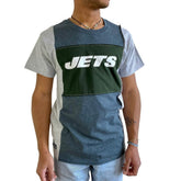 New York Jets Refried Apparel Sustainable Split T-Shirt Heather Charcoal