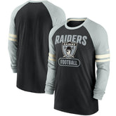 Las Vegas Raiders Throwback Raglan Long Sleeve T-Shirt Black/Silver