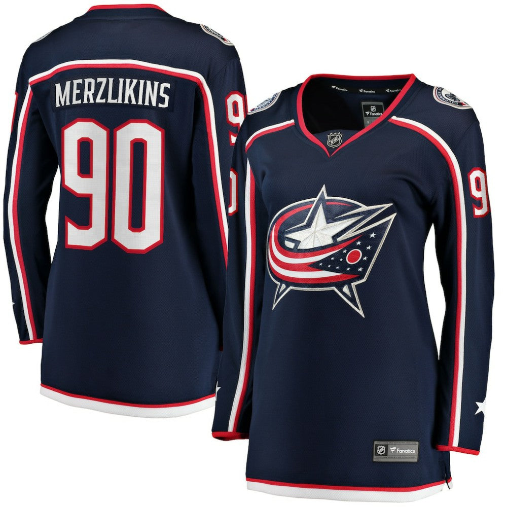 NHL Elvis Merzlikins Columbus Blue Jackets Fanatics Women's Home Breakaway Jersey - Navy