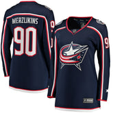 NHL Elvis Merzlikins Columbus Blue Jackets Fanatics Women's Home Breakaway Jersey - Navy