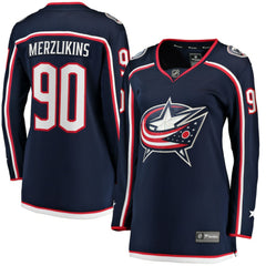 NHL Elvis Merzlikins Columbus Blue Jackets Fanatics Women's Home Breakaway Jersey - Navy
