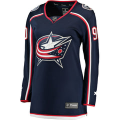 NHL Elvis Merzlikins Columbus Blue Jackets Fanatics Women's Home Breakaway Jersey - Navy