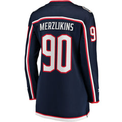 NHL Elvis Merzlikins Columbus Blue Jackets Fanatics Women's Home Breakaway Jersey - Navy