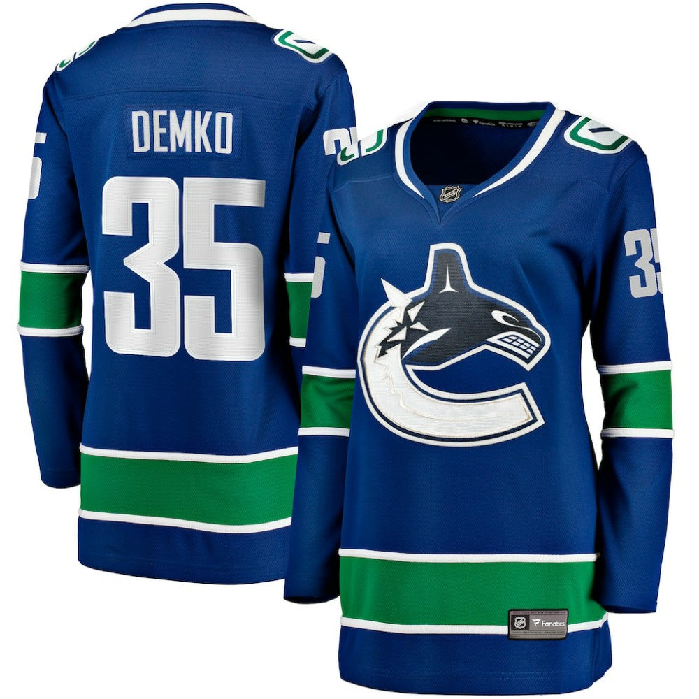 NHL Thatcher Demko Vancouver Canucks Fanatics Women's Home Breakaway Jersey - Blue