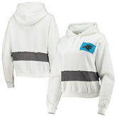 Carolina Panthers Refried Apparel Women's Sustainable Crop Dolman Pullover Hoodie White
