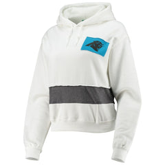 Carolina Panthers Refried Apparel Women's Sustainable Crop Dolman Pullover Hoodie White