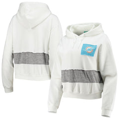 Miami Dolphins Refried Apparel Women's Sustainable Crop Dolman Pullover Hoodie White