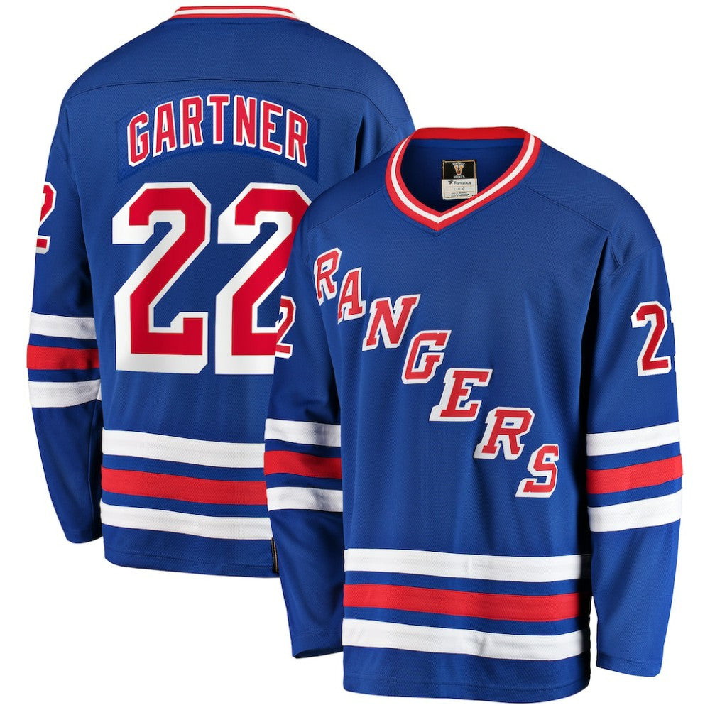 NHL Mike Gartner New York Rangers Fanatics Premier Breakaway Retired Player Jersey - Blue