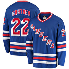 NHL Mike Gartner New York Rangers Fanatics Premier Breakaway Retired Player Jersey - Blue