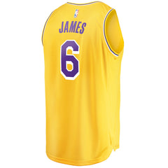 NBA LeBron James Los Angeles Lakers #6 Fast Break Replica Player Jersey Gold - Icon Edition