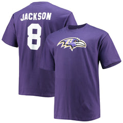 Lamar Jackson Baltimore Ravens Big & Tall Player Name & Number T-Shirt Purple