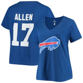 Josh Allen Buffalo Bills Women's Plus Size Name & Number V-Neck T-Shirt Royal