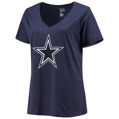 CeeDee Lamb Dallas Cowboys Women's Plus Size Name & Number V-Neck T-Shirt Navy