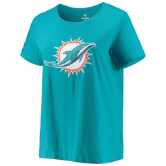Tua Tagovailoa Miami Dolphins Women's Plus Size Fair Catch Name & Number Scoop Neck T-Shirt Aqua