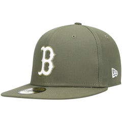 Boston Red Sox New Era White Logo 59FIFTY Fitted Hat - Olive Hats