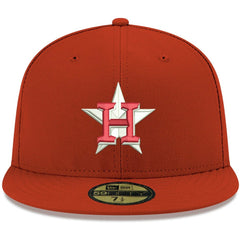 Houston Astros New Era White Logo 59FIFTY Fitted Hat - Red Hats