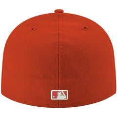 Chicago Cubs New Era White Logo 59FIFTY Fitted Hat - Red Hats