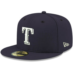 Texas Rangers New Era White Logo 59FIFTY Fitted Hat - Navy Hats