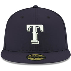 Texas Rangers New Era White Logo 59FIFTY Fitted Hat - Navy Hats