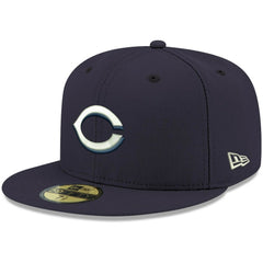 Cincinnati Reds New Era White Logo 59FIFTY Fitted Hat - Navy Hats