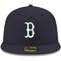 Boston Red Sox New Era White Logo 59FIFTY Fitted Hat - Navy Hats