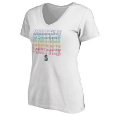 Seattle Mariners Women's City Pride V-Neck T-Shirt - White T-shirts
