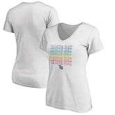 Tampa Bay Rays Women's City Pride V-Neck T-Shirt - White T-shirts
