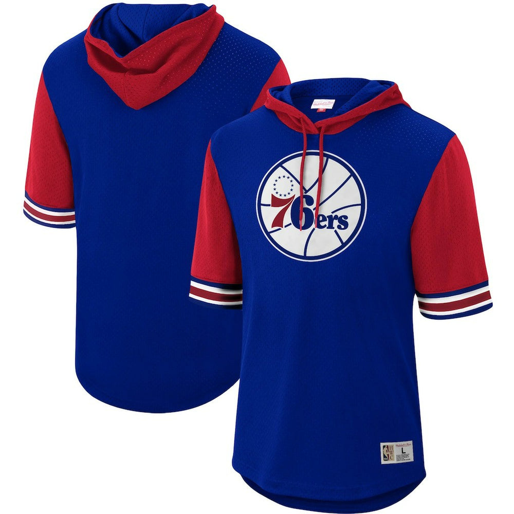 Philadelphia 76ers Hardwood Classics Buzzer Beater Mesh Pullover Hoodie Royal