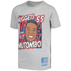 Dikembe Mutombo Denver Nuggets Youth Hardwood Classics King of the Court Player T-Shirt Gray