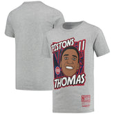 Isiah Thomas Detroit Pistons Youth Hardwood Classics King of the Court Player T-Shirt Gray