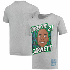 Kevin Garnett Minnesota Timberwolves Youth Hardwood Classics King of the Court Player T-Shirt Gray