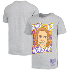 Steve Nash Phoenix Suns Youth Hardwood Classics King of the Court Player T-Shirt Gray