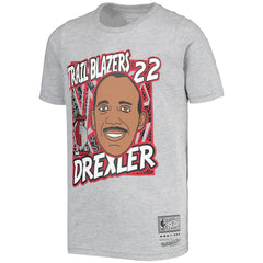 Clyde Drexler Portland Trail Blazers Youth Hardwood Classics King of the Court Player T-Shirt Gray