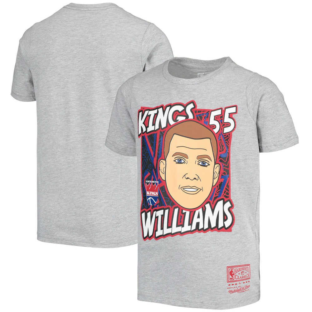 Jason Williams Sacramento Kings Youth Hardwood Classics King of the Court Player T-Shirt Gray