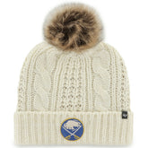 NHL Buffalo Sabres '47 Women's Meeko Cuffed Knit Hat with Pom - White