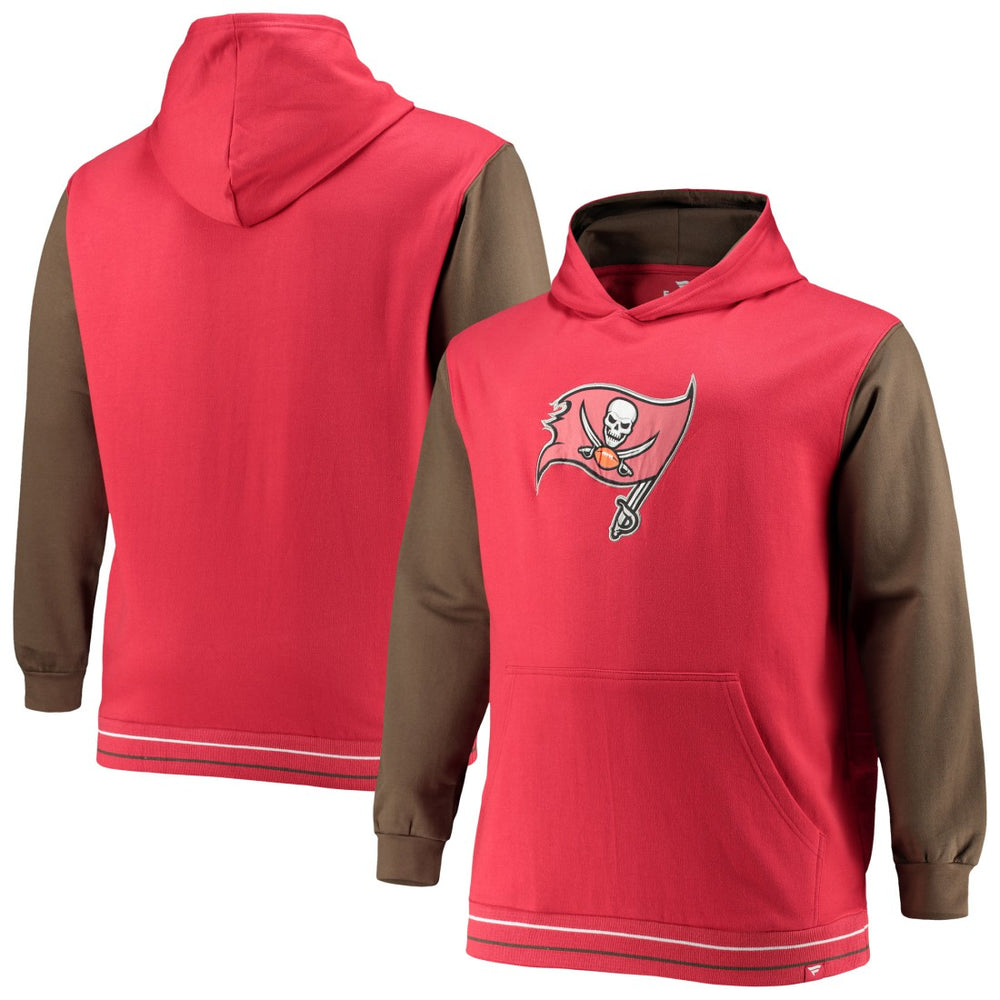 Tampa Bay Buccaneers Big & Tall Block Party Pullover Hoodie Red/Pewter