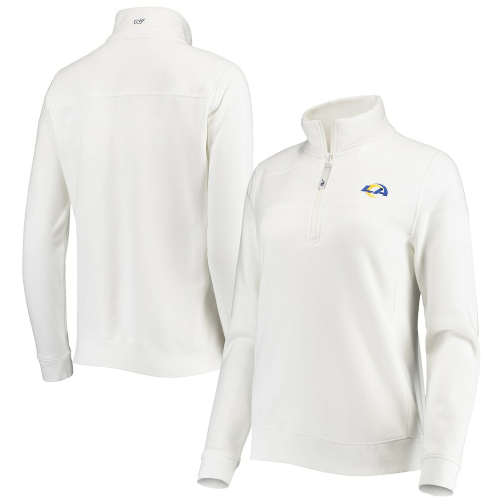 Los Angeles Rams Vineyard Vines Women's Shep Shirt Quarter-Zip Sweatshirt White