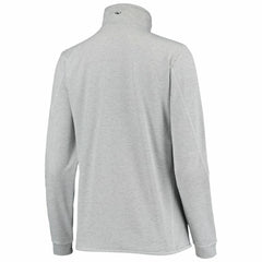New York Yankees Vineyard Vines Women's Stripe Sankaty Half-Zip Pullover Top - Heather Gray Pullover