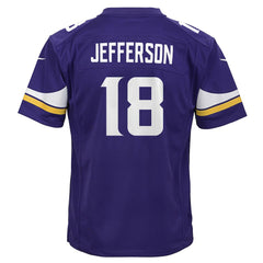 NFL Justin Jefferson Minnesota Vikings Youth Game Jersey - Purple