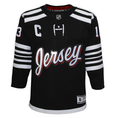NHL Nico Hischier New Jersey Devils Youth 2021/22 Alternate Premier Player Jersey - Black