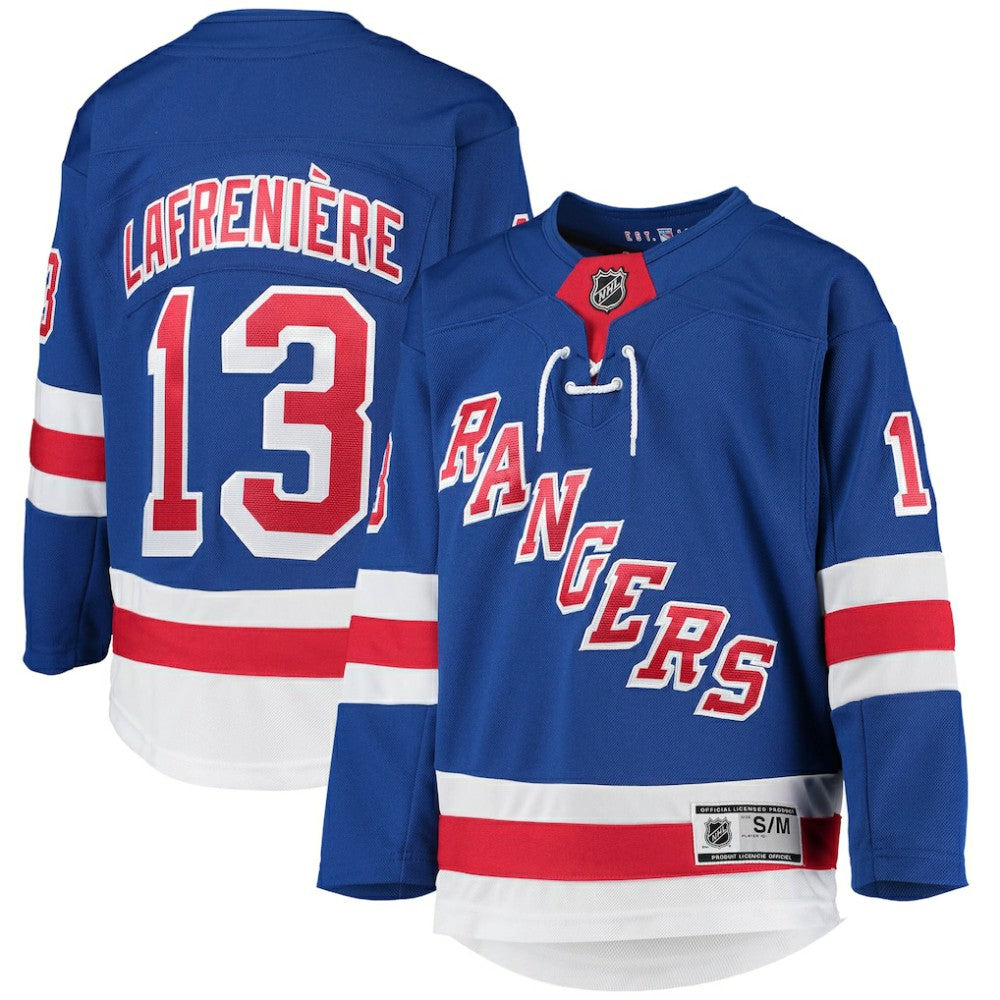 NHL Alexis Lafreniere New York Rangers Youth Home Premier Player Jersey - Blue