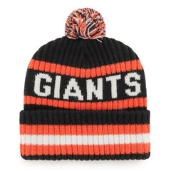 San Francisco Giants '47 Bering Cuffed Knit Hat with Pom - Black Hats
