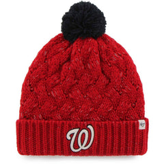 Washington Nationals '47 Women's Knit Cuffed Hat with Pom - Red Hats