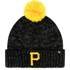 Pittsburgh Pirates '47 Women's Knit Cuffed Hat with Pom - Black Hats