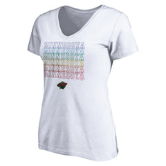 NHL Minnesota Wild Women's City Pride V-Neck T-Shirt - White