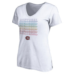 NHL Montreal Canadiens Women's City Pride V-Neck T-Shirt - White
