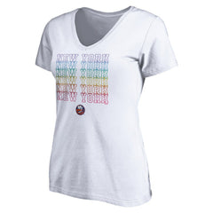 NHL New York Islanders Women's City Pride V-Neck T-Shirt - White