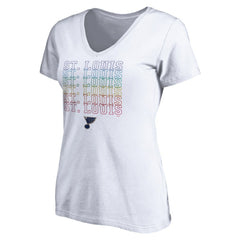 NHL St. Louis Blues Women's City Pride V-Neck T-Shirt - White