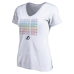 NHL Tampa Bay Lightning Women's City Pride V-Neck T-Shirt - White